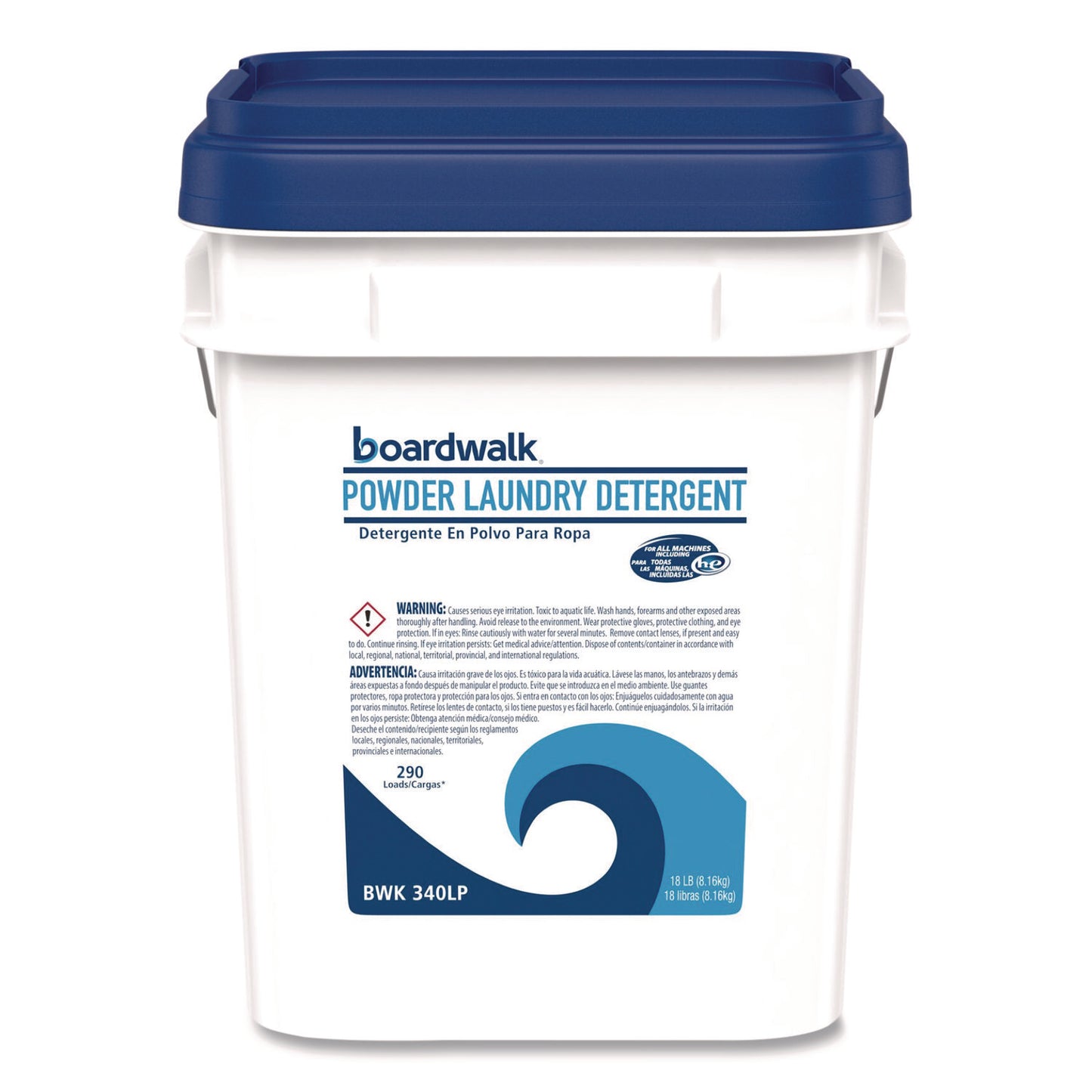 Powder Laundry Detergent, Low Foam, Crisp Clean Scent, 18 lb Pail