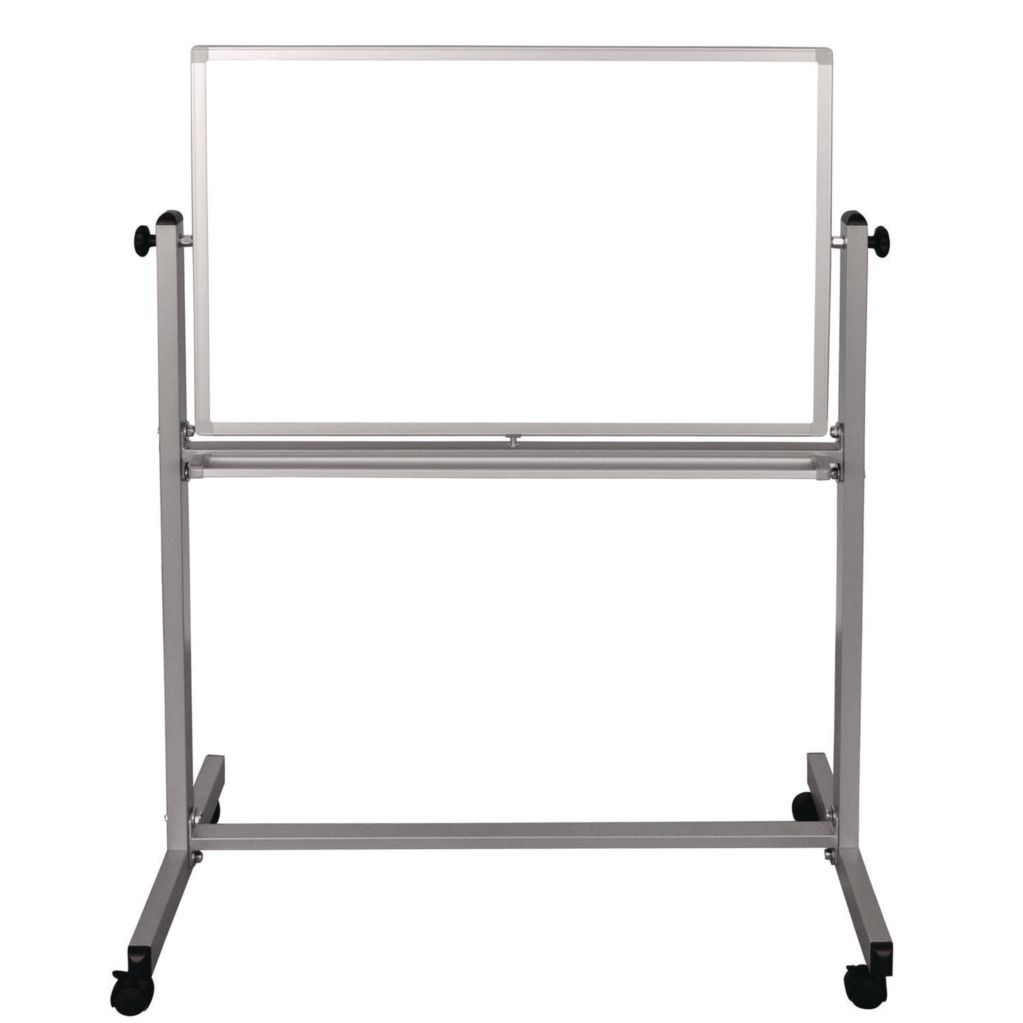 Mobile Magnetic Whiteboard, 36" x 24", White Surface, Silver Aluminum Frame