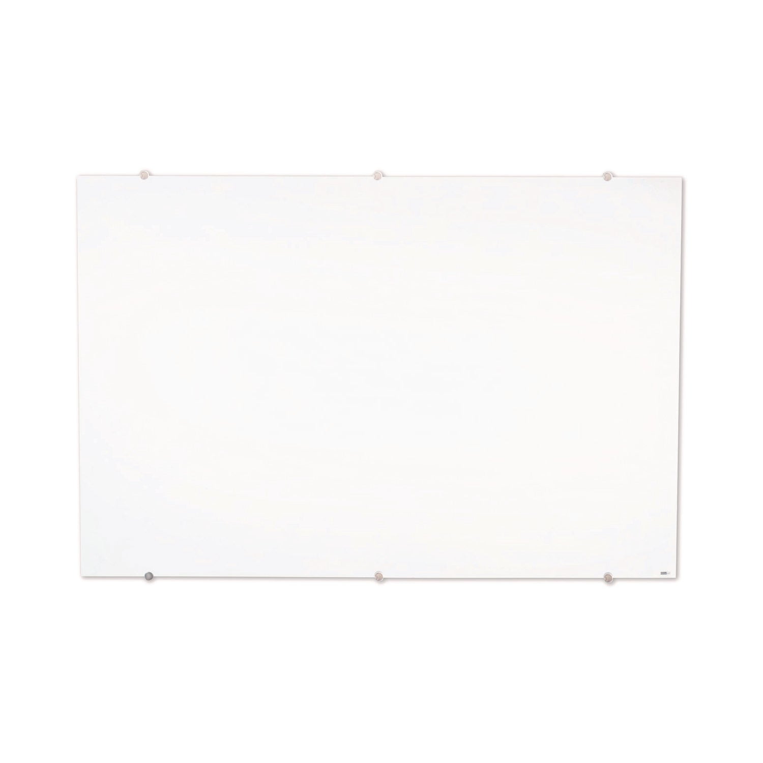 Magnetic Wall-Mounted Glass Board, 48" x 36", White Surface, Silver Aluminum Frame