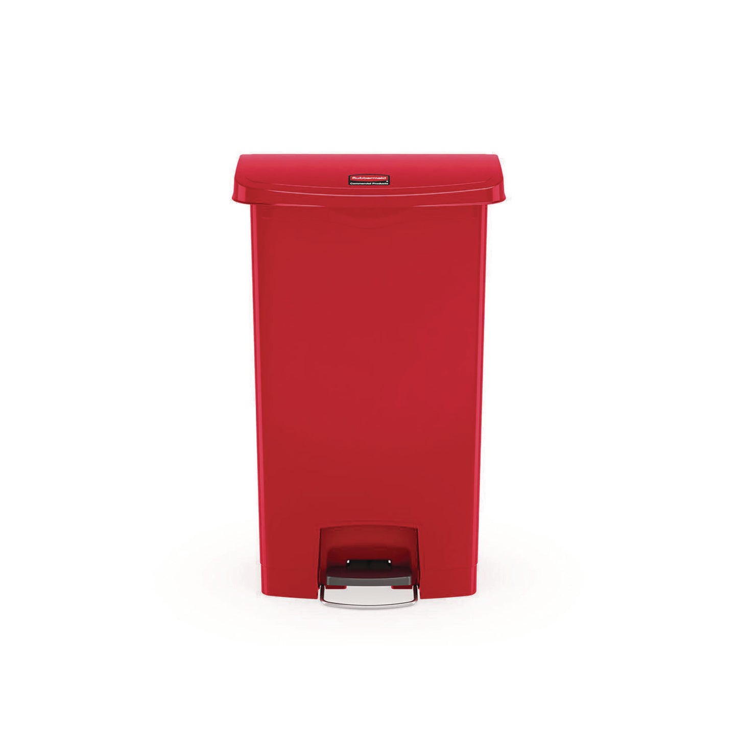 Streamline Resin Step-On Container, Front Step Style, 18 gal, Polyethylene, Red