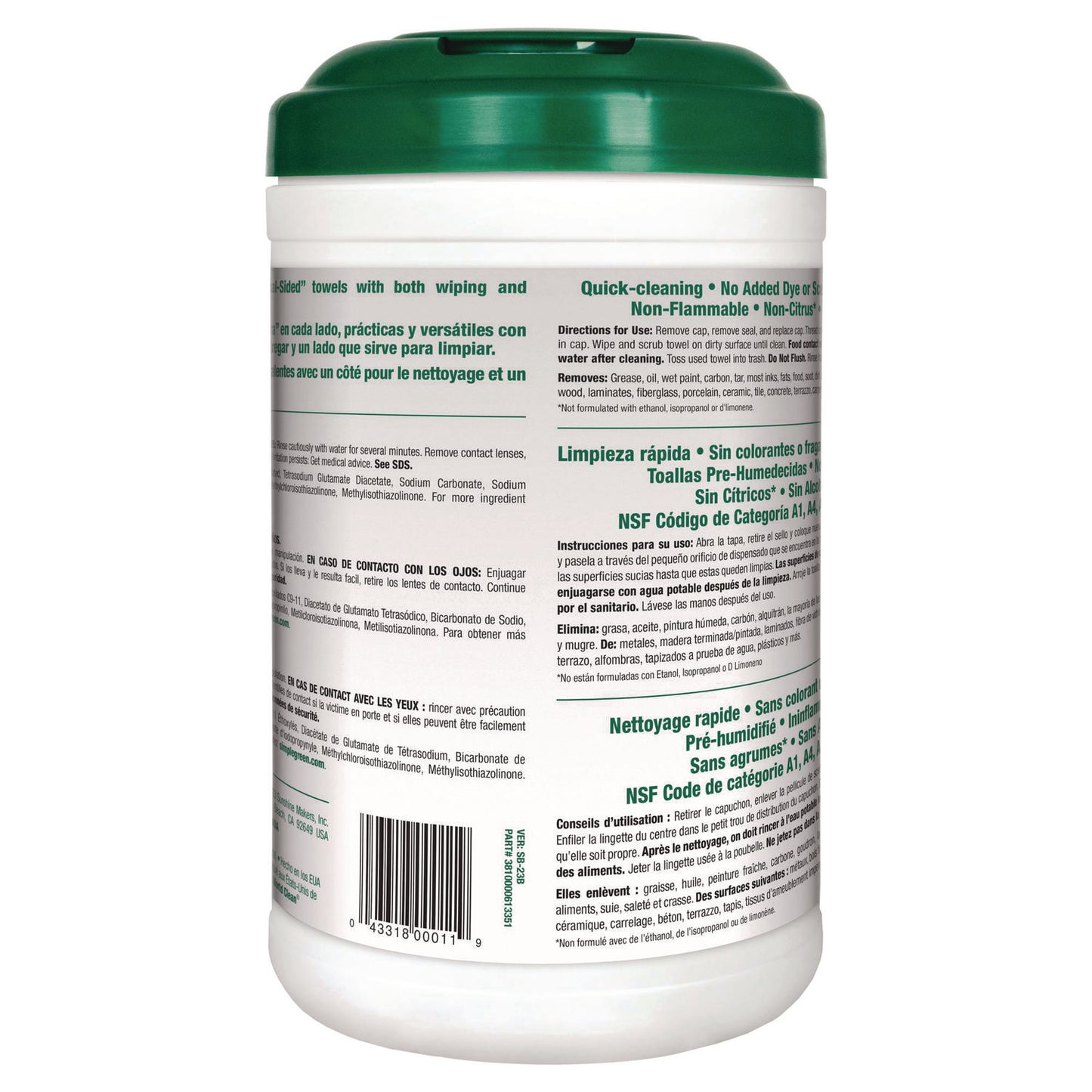 Safety Towels, 1-Ply, 10 x 12, White, Unscented, 75/Canister