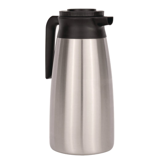 Thermal Vacuum Pitcher, 64 oz, Stainless Steel/Black
