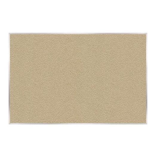 Vinyl Bulletin Board with Aluminum Frame, 87.91" x 48.5", Caramel Surface, Satin Aluminum Frame
