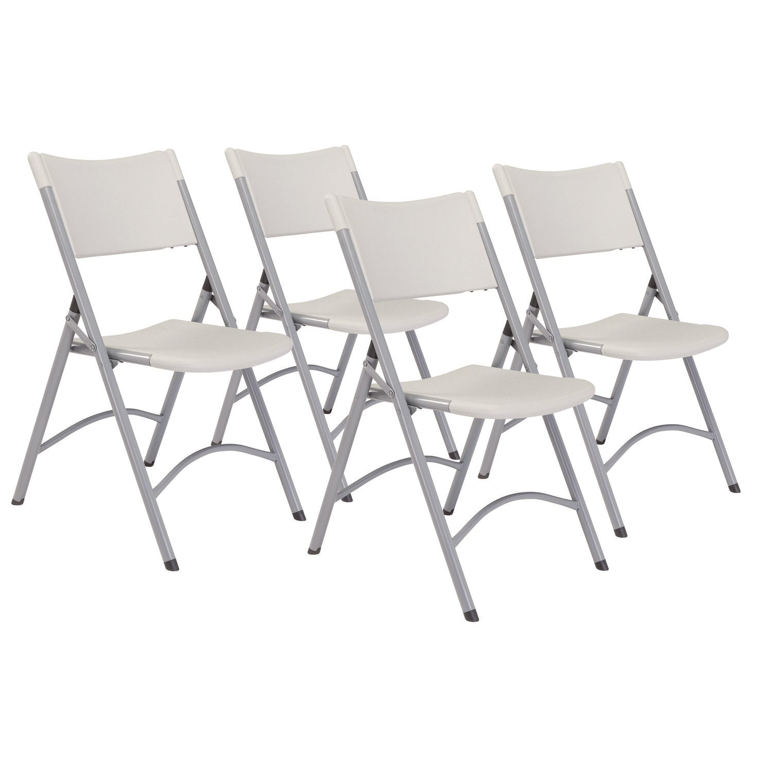600 Series Heavy Duty Plastic Folding Chair, Supports Up to 500 lb, 18" Seat Height, Gray Seat/Back/Base, 4/Carton