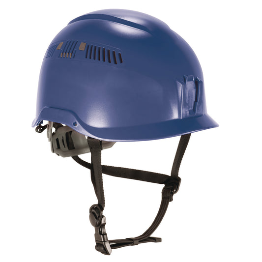 Skullerz 8977 Class C Safety Helmet with Adjustable Venting, Brimless, 6-Point Ratchet, One Size Fits Most (6.5 to 8), Blue
