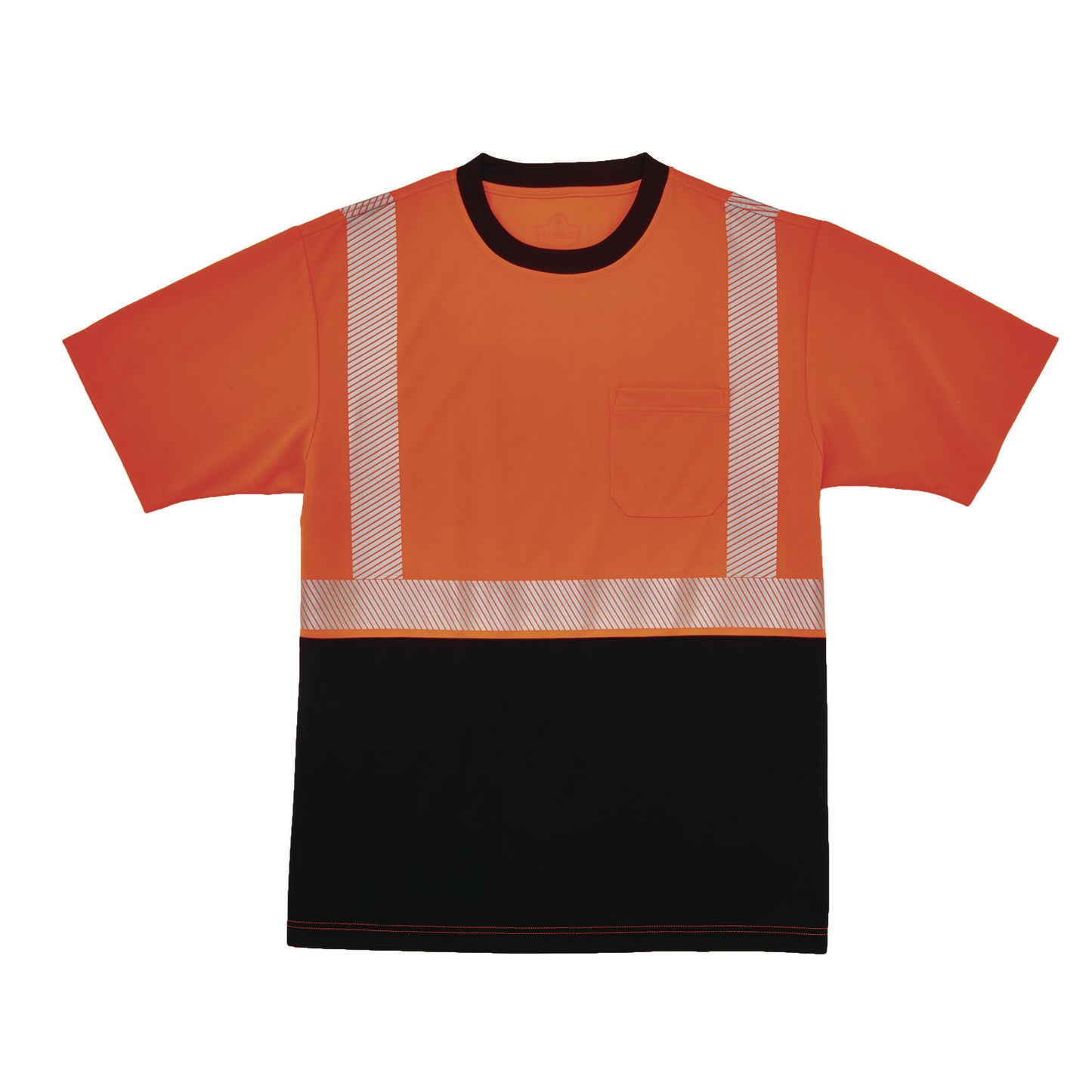 GloWear 8280BK Class 2 Performance T-Shirt with Black Bottom, 10X-Large Long, Orange