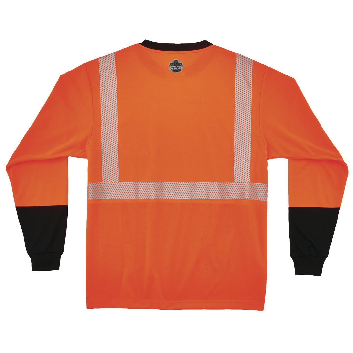 GloWear 8281BK Class 2 Long Sleeve Shirt with Black Bottom, 6X-Large Long, Orange