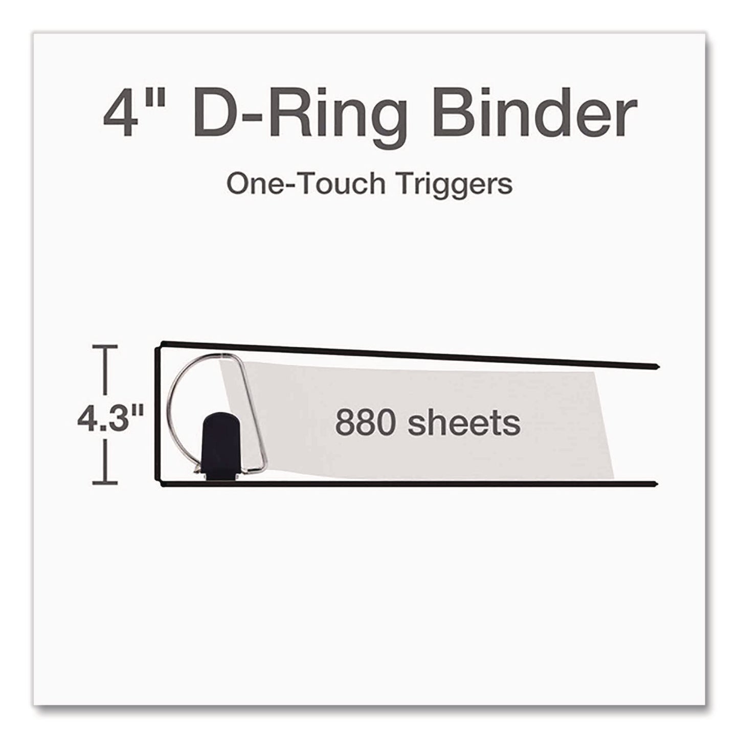 Premier Easy Open Clearvue Locking Slant-D Ring Binder, 3 Rings, 4" Capacity, 11 X 8.5, Black