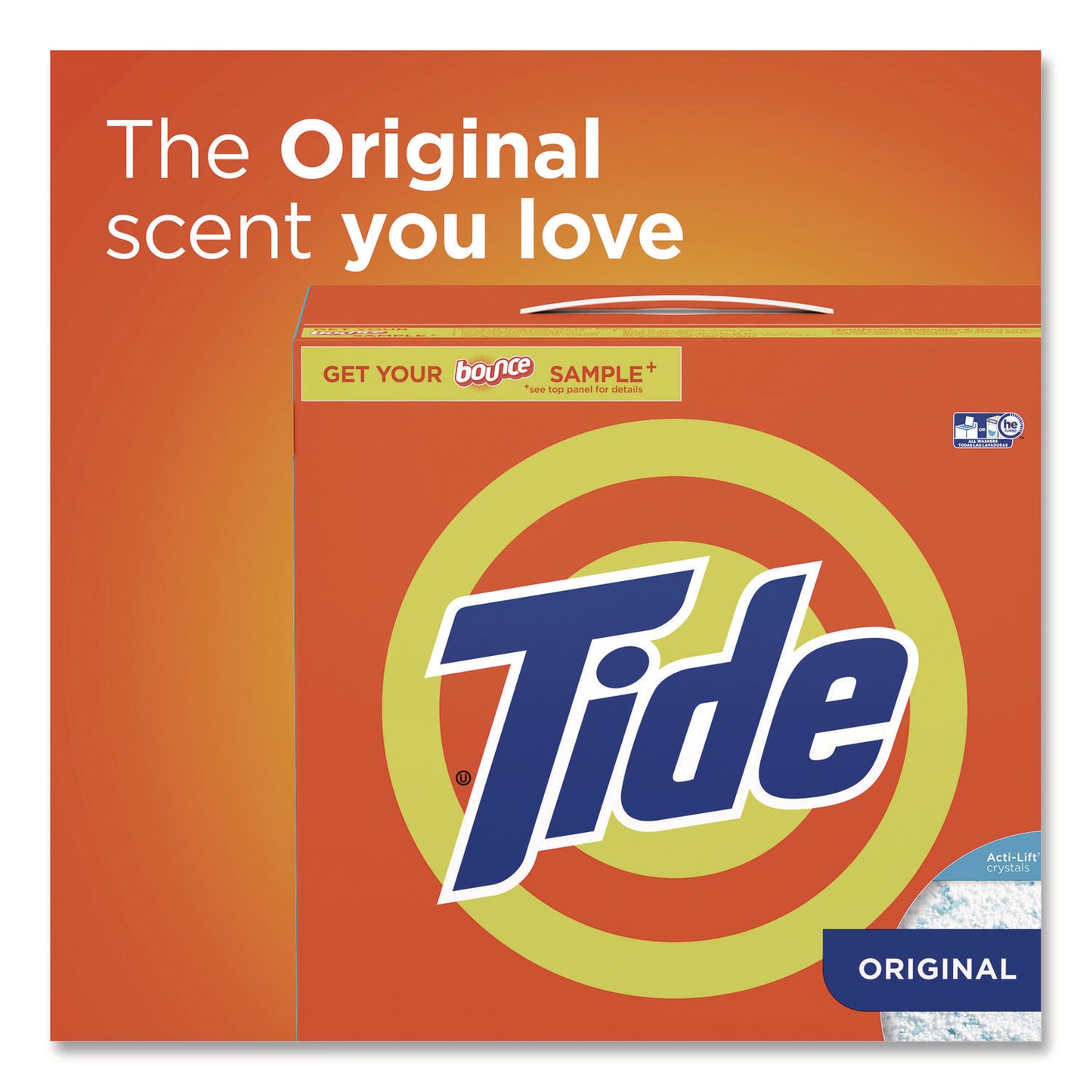 HE Laundry Detergent, Tide Original Scent, Powder, 95 oz Box