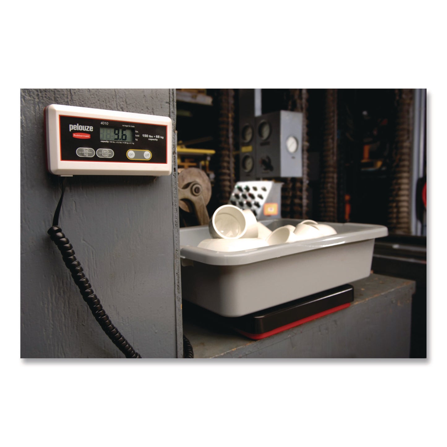 Digital Receiving Scale, 150 lb Capacity, Black/Red