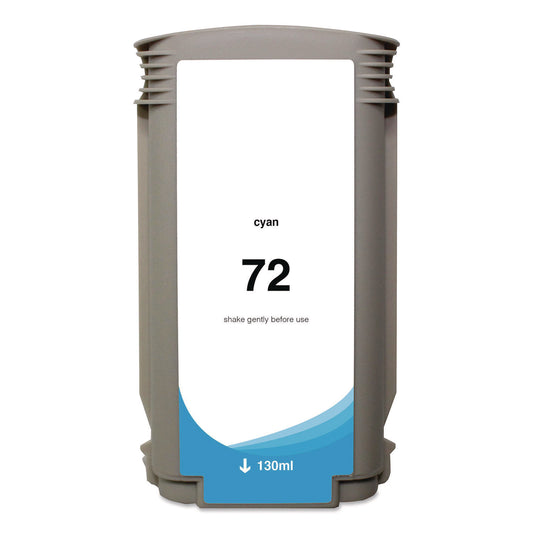 Remanufactured Cyan High-Yield Ink, Replacement for 72 (C9371A), 130 mL