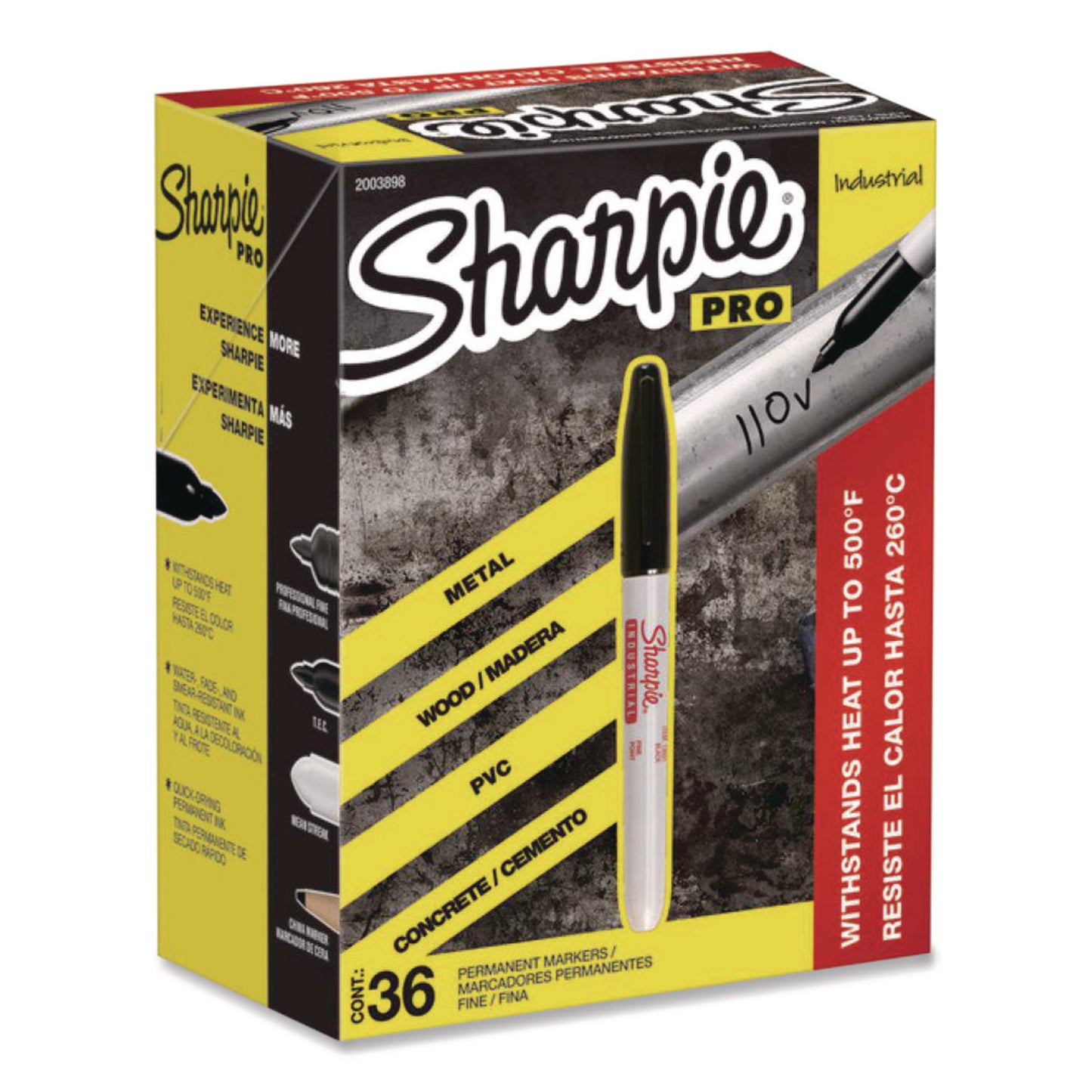 Industrial Permanent Marker Value-Pack, Fine Bullet Tip, Black
