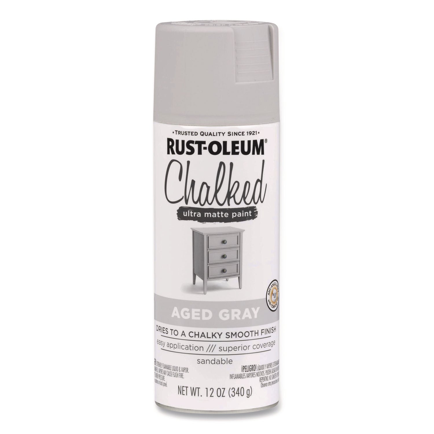 Ultra Matte Chalked Paint, Matte Aged Gray, 12 oz Aerosol Can
