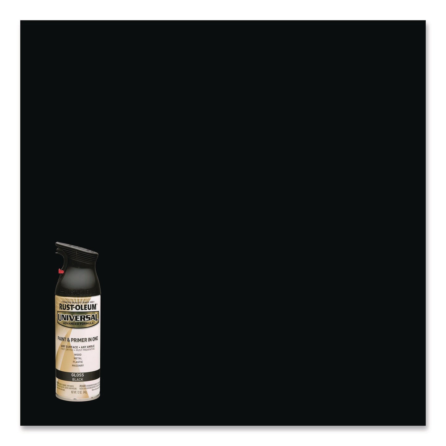 Universal Premium Spray Paint, Gloss Black, 12 oz Aerosol Can