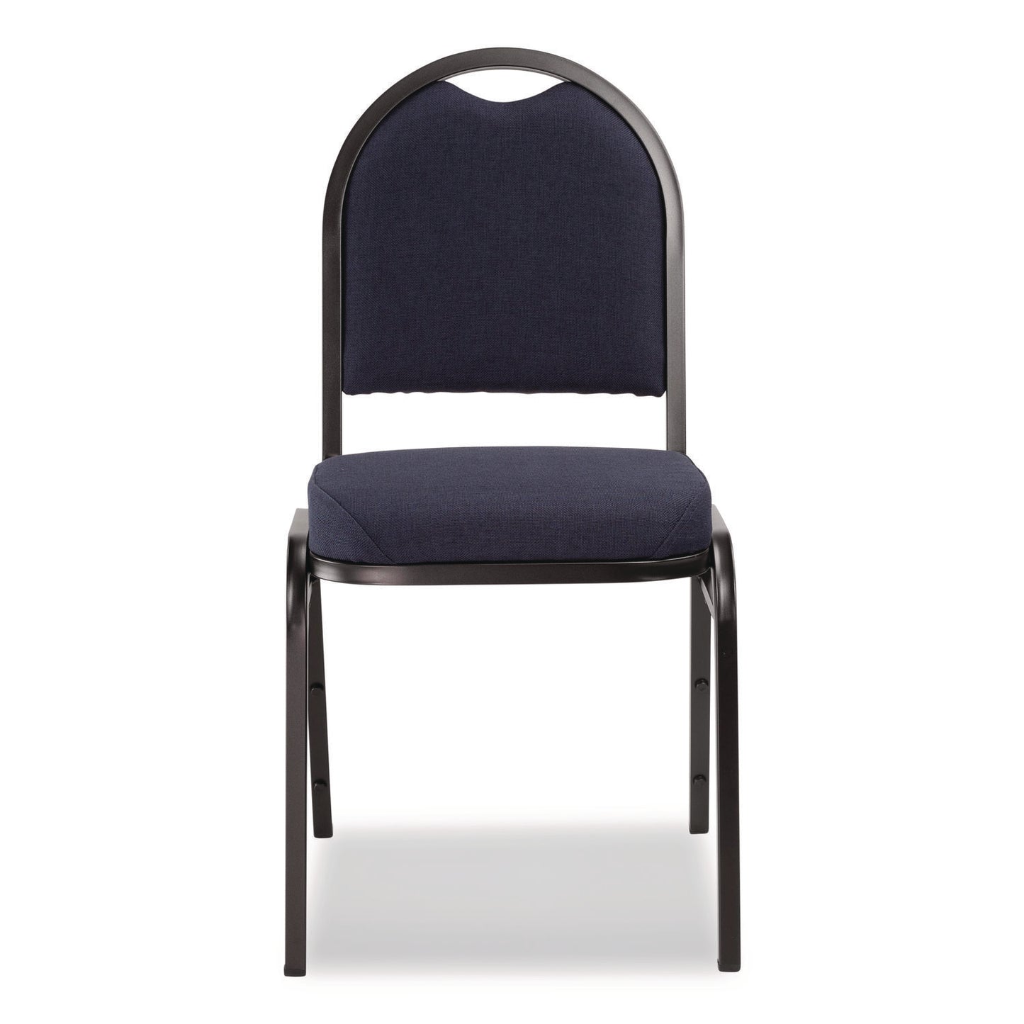 9200 Series Premium Upholstered Stack Chair, Fabric, Supports 500 lbs, 19" Seat Ht, Midnight Blue Seat/Back, Black Base, 2/Pk