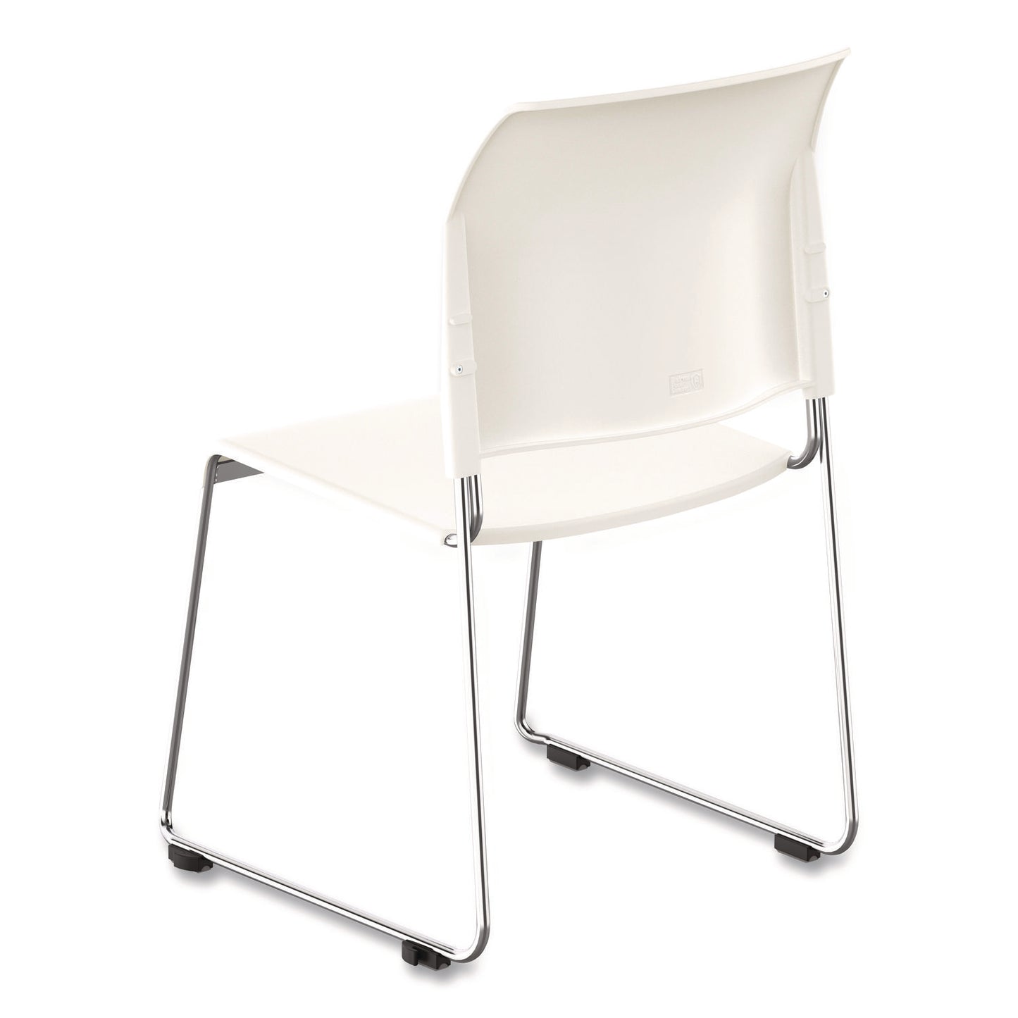 8800 Series Cafetorium Plastic Stack Chair, Supports Up to 500 lb, 18" Seat Height, White Seat/Back, Chrome Base, 4/Carton