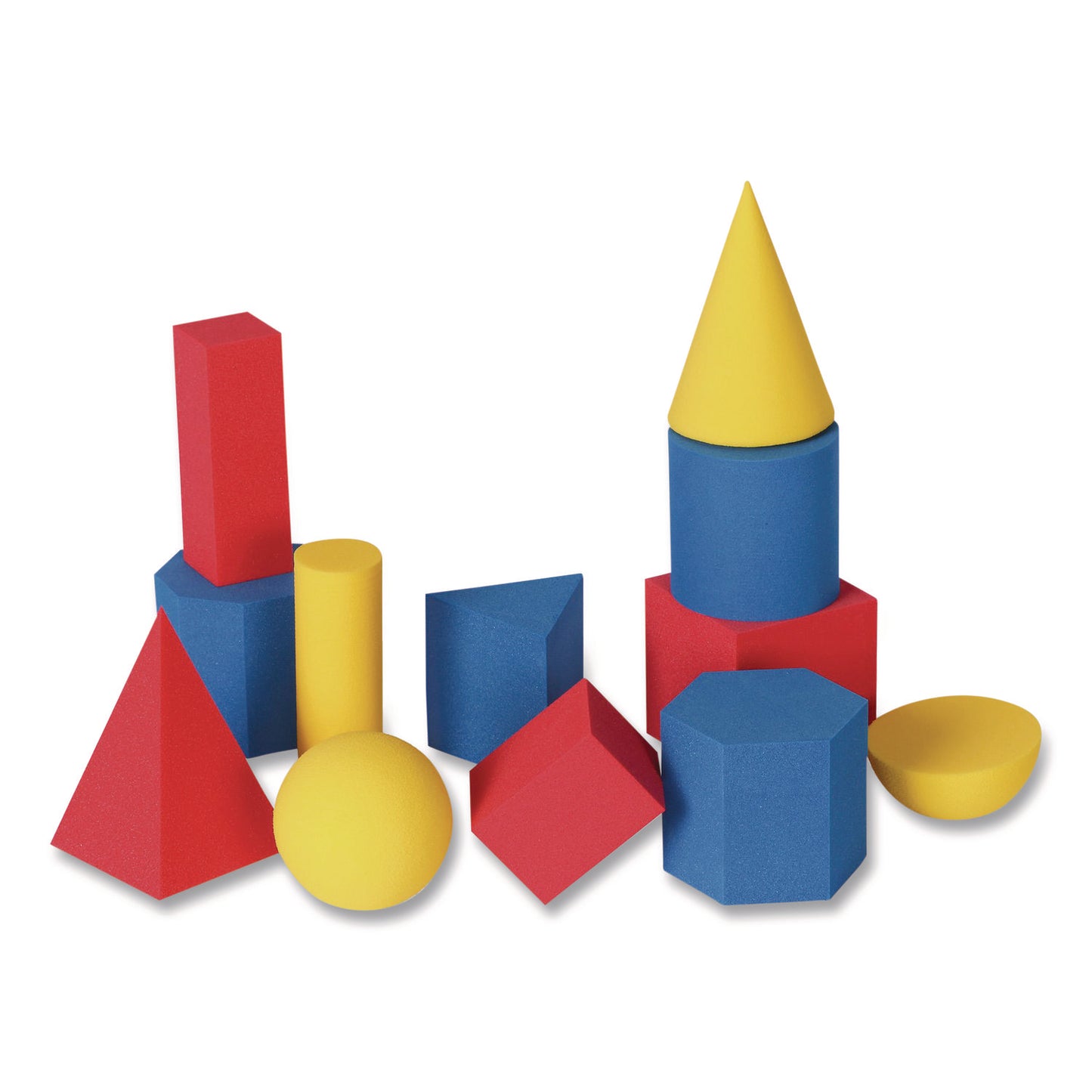 Hands-On Soft Geometric Solids, Grades K to 5, 12 Pieces