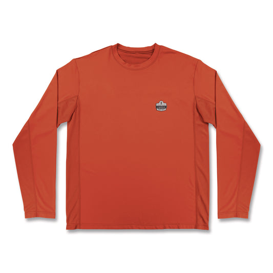 Chill-Its 6689 Cooling Long Sleeve Sun Shirt with UV Protection, Medium, Orange