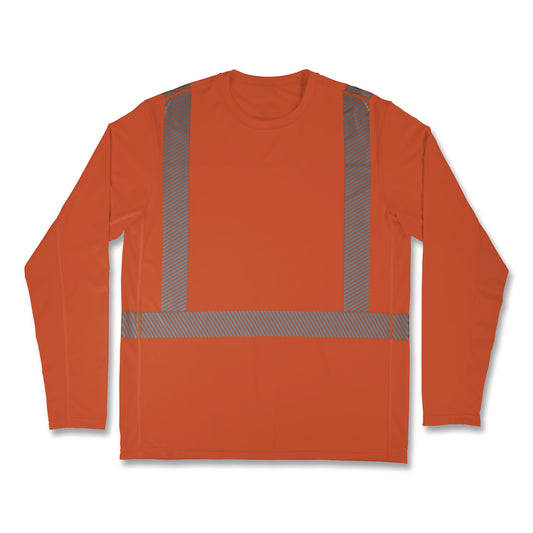 Chill-Its 6688 Type R Class 2 Cooling Hi-Vis Sun Shirt with UV Protection, 3X-Large, Orange