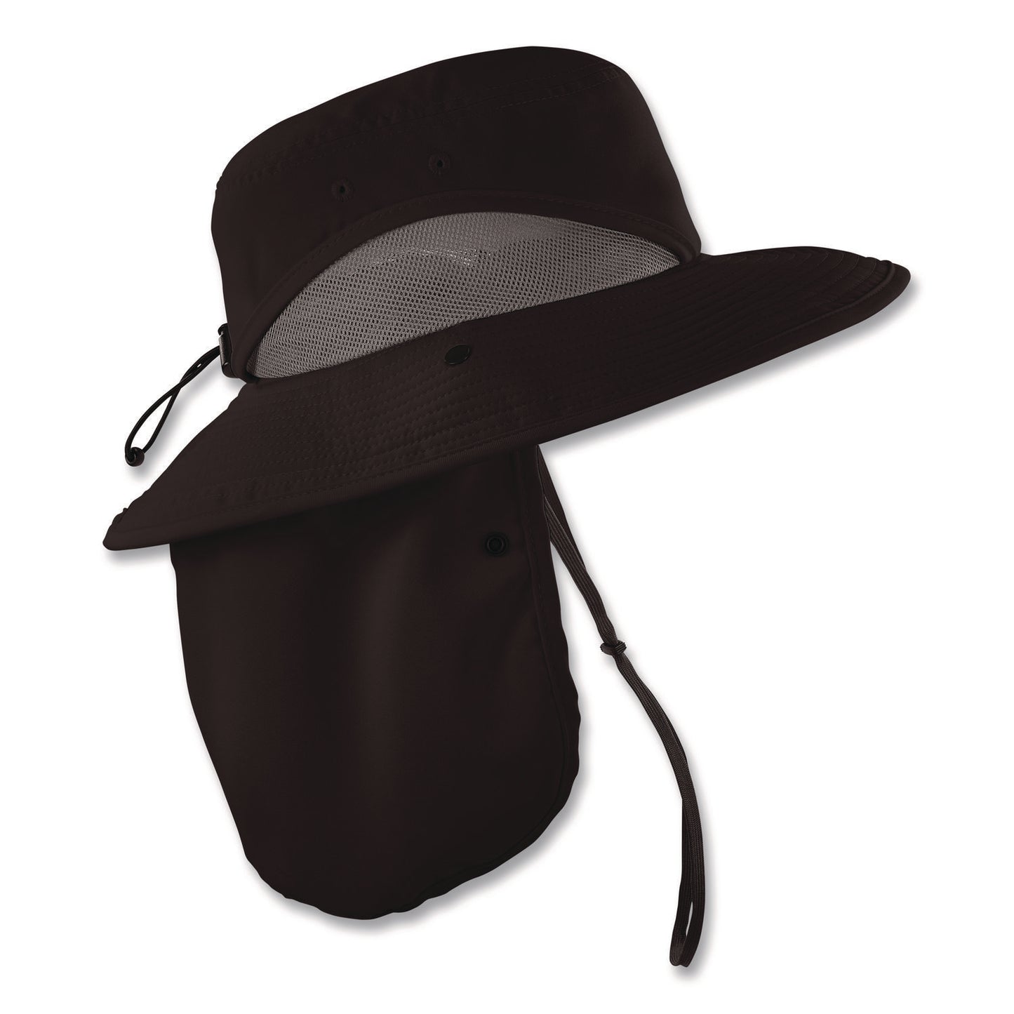 Chill-Its 8934 Ranger Hat with Neck Shade, Microfiber/Polyester, Small/Medium, Black