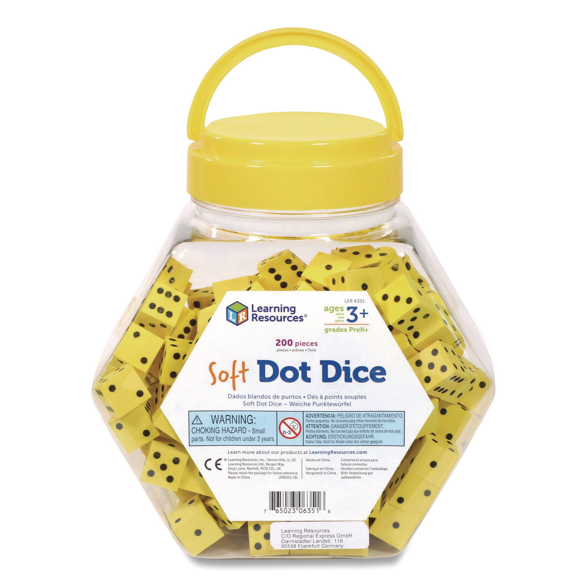 Soft Foam Dot Dice, Grades Pre-K to 1, 200 Pieces