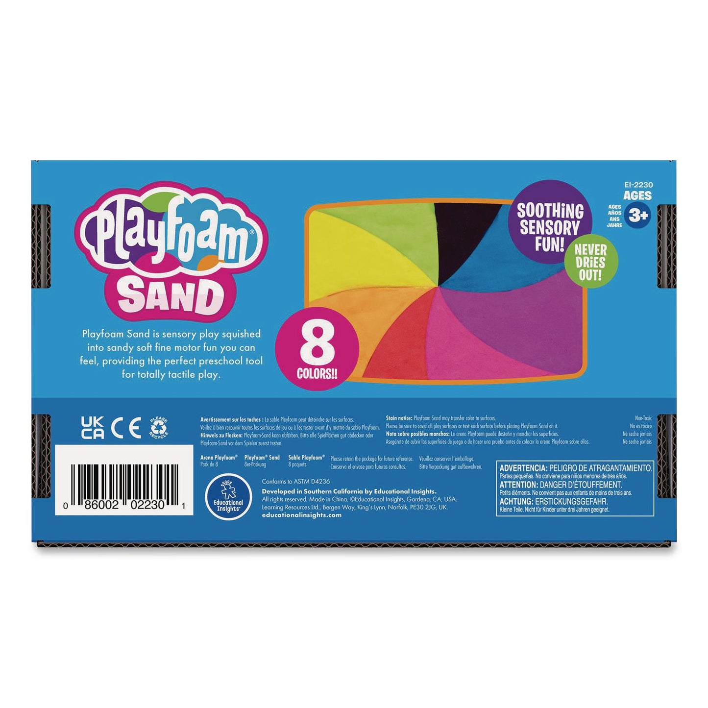 Playfoam Sand, Ages 3 to 12, Eight Assorted Color 6 oz Packs