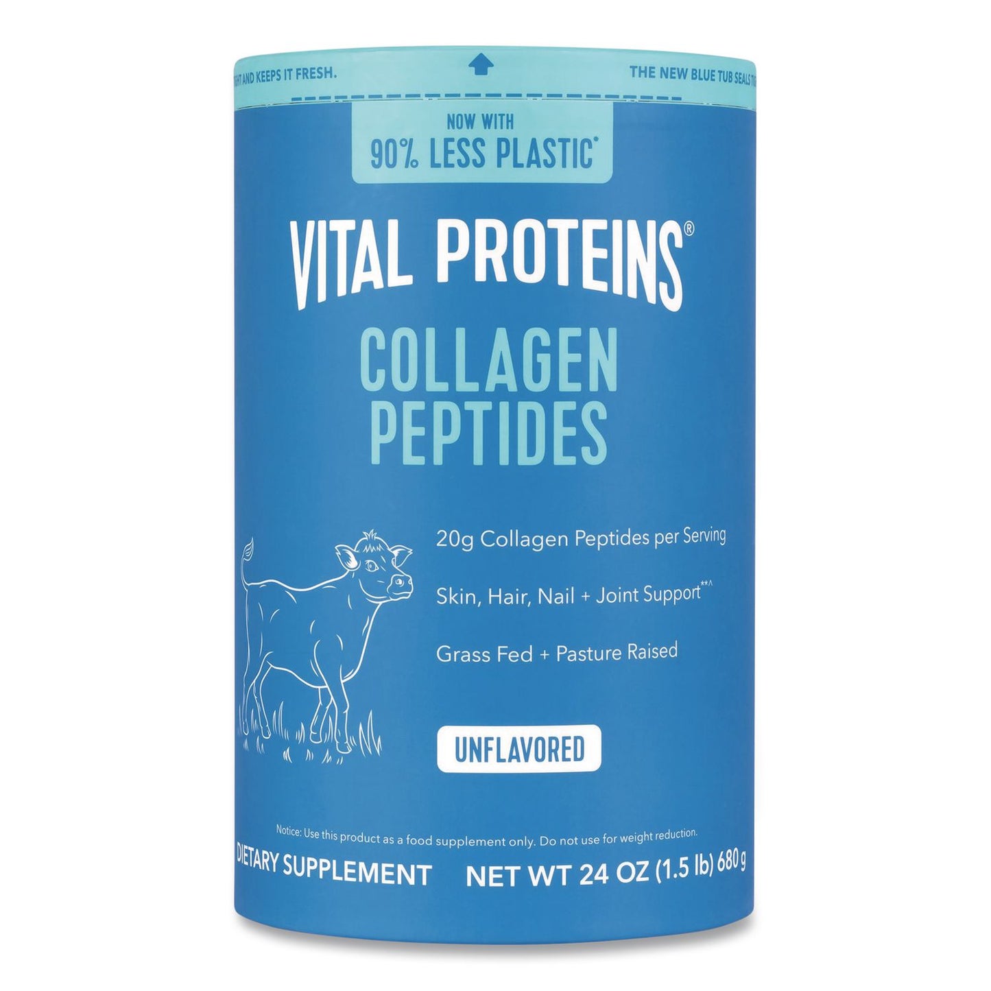 Collagen Peptides Unflavored Powder, Unflavored, 24 oz Bottle