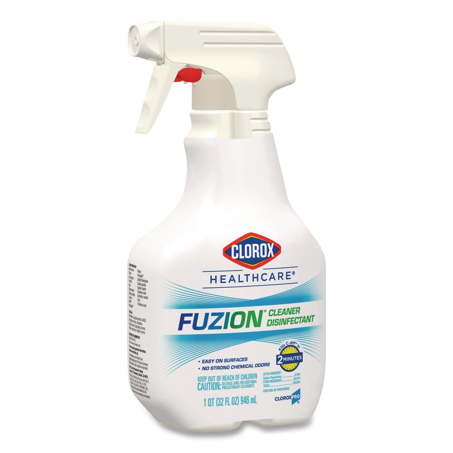 Fuzion Cleaner Disinfectant, Unscented, 32 oz Spray Bottle