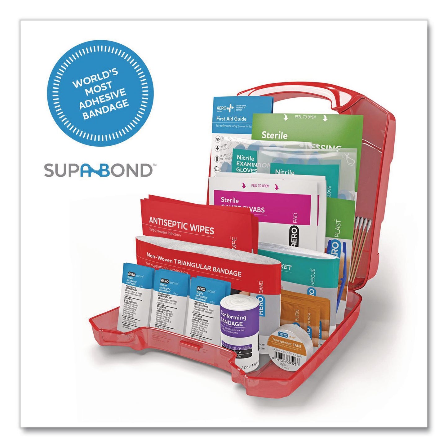 10 Series First Aid Kit, 72 Pieces, Retail Plastic Case