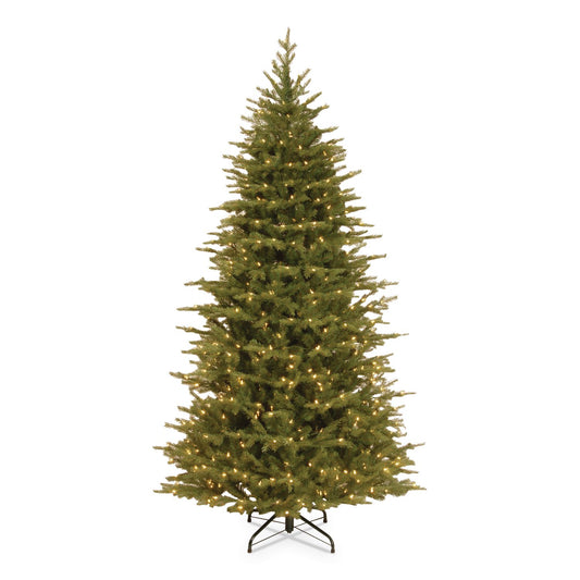 Pre-Lit Nordic Spruce Slim Tree, 44" x 44" x 78", Green Tree, Green Tree Stand