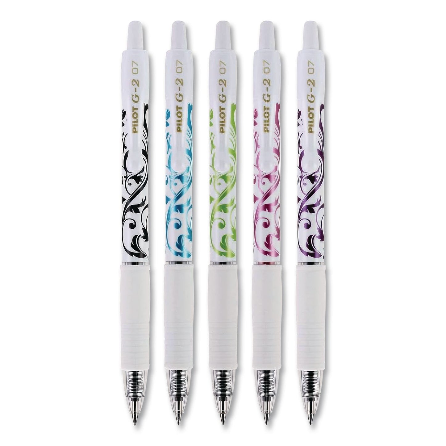 G2 Fashion Premium Gel Pens, Retractable, Fine 0.7 mm, Assorted Ink and Barrel Colors, 5/Pack
