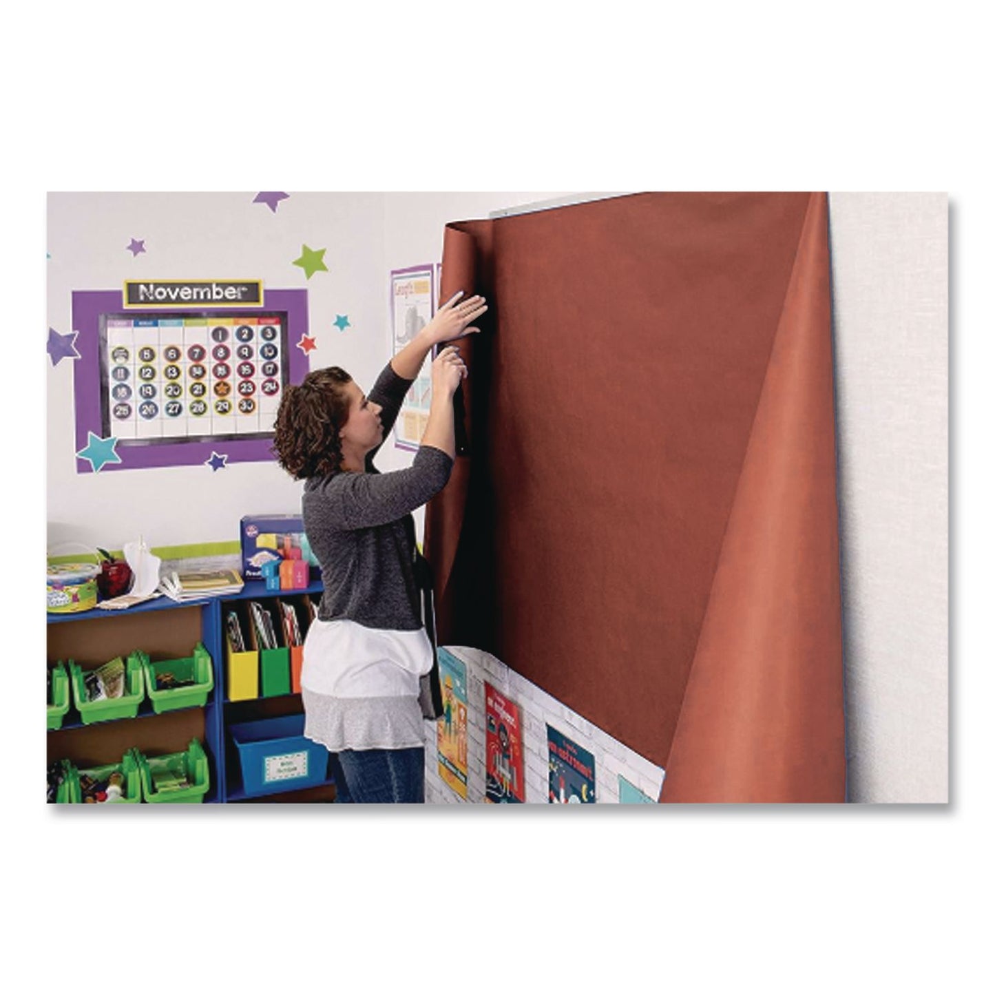 Rainbow Duo-Finish Colored Kraft Paper, 35 lb Wrapping Weight, 36" x 1,000 ft, Brown