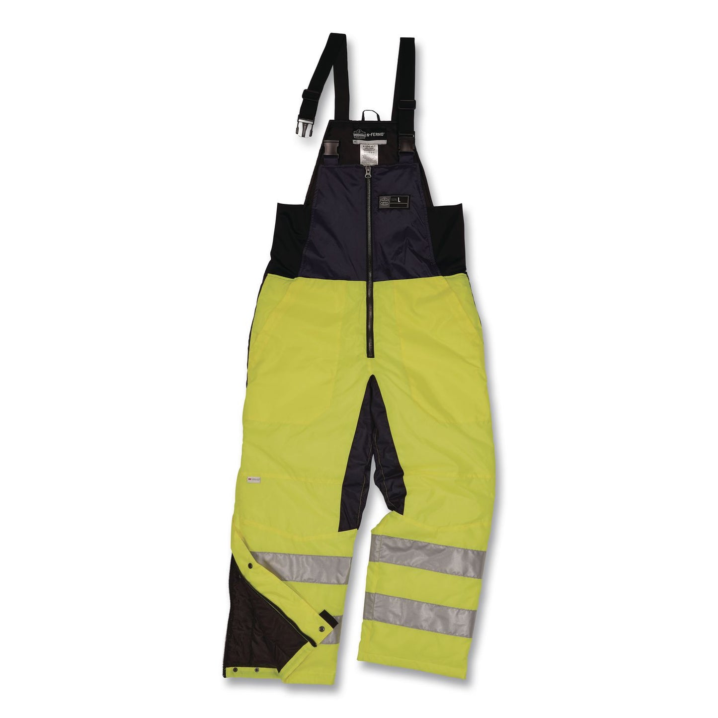 N-Ferno 6479 Hi-Vis Freezer Bib Overalls, Small, Lime