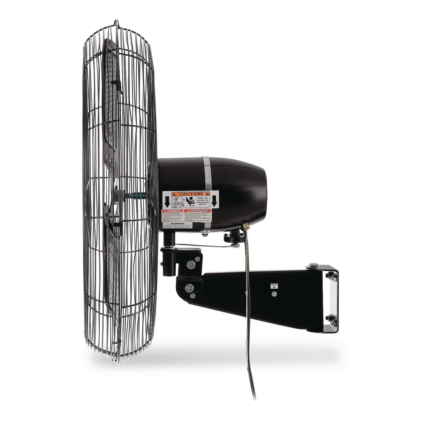 2-Speed Oscillating Outdoor Rated Wall Mount Fan, 24", Black