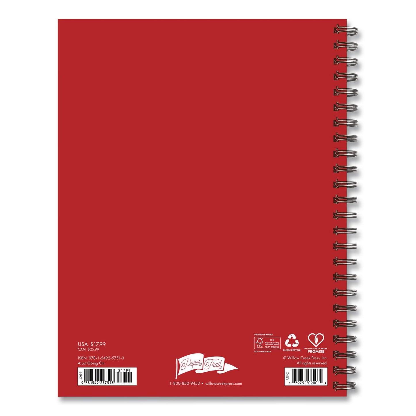 A Lot Going On Weekly/Monthly Planner, 8.5 x 6.5, White/Black/Red Cover, 12-Month (Jan to Dec): 2026
