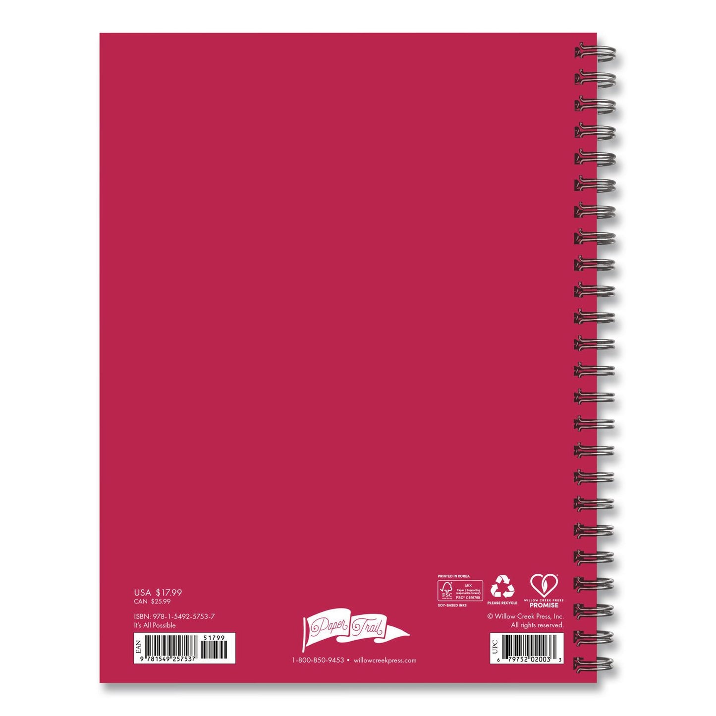 It's All Possible Weekly/Monthly Planner, 8.5 x 6.5, Pink Cover, 12-Month (Jan to Dec): 2026