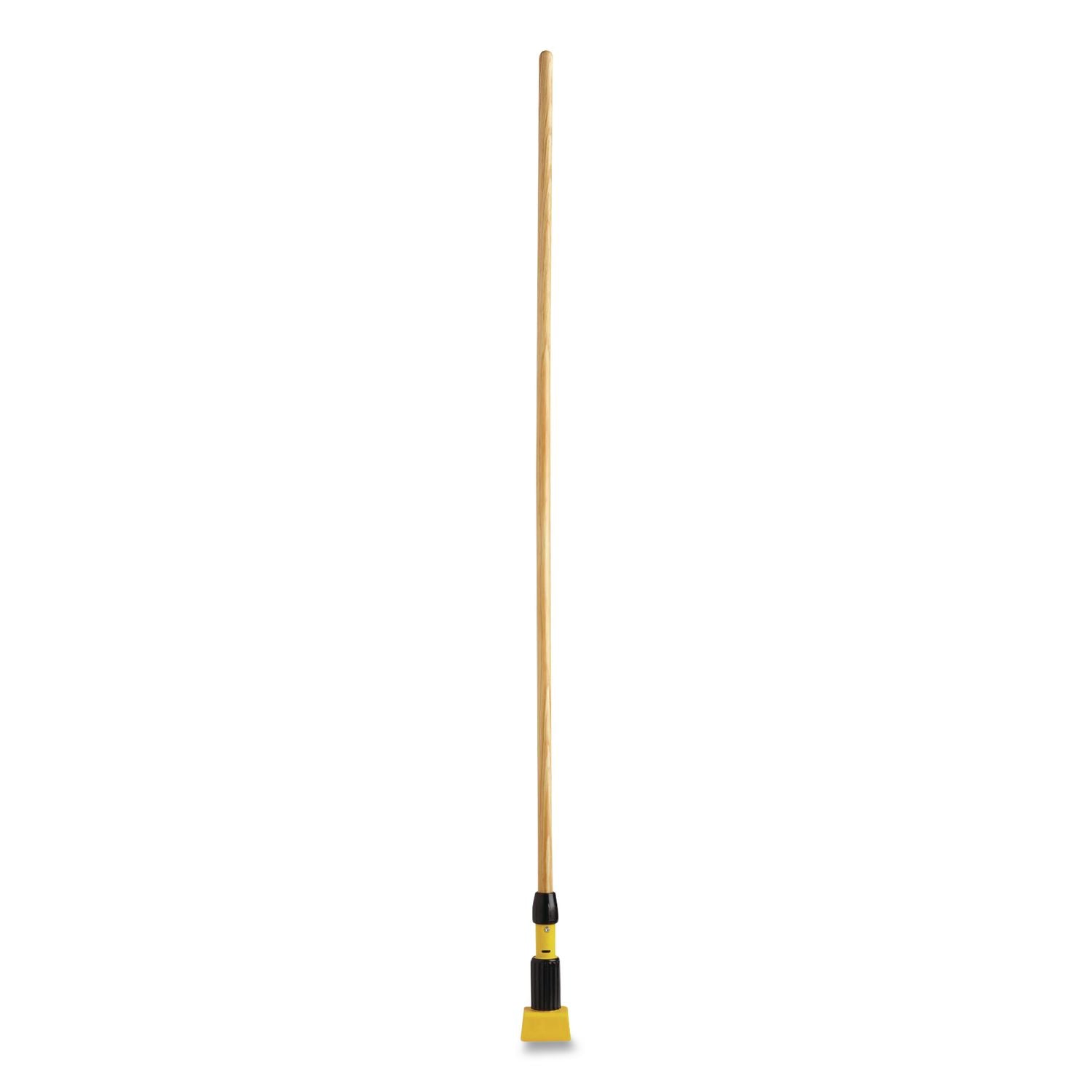 Gripper Hardwood Mop Handle, 1.13" dia x 60", Natural/Yellow
