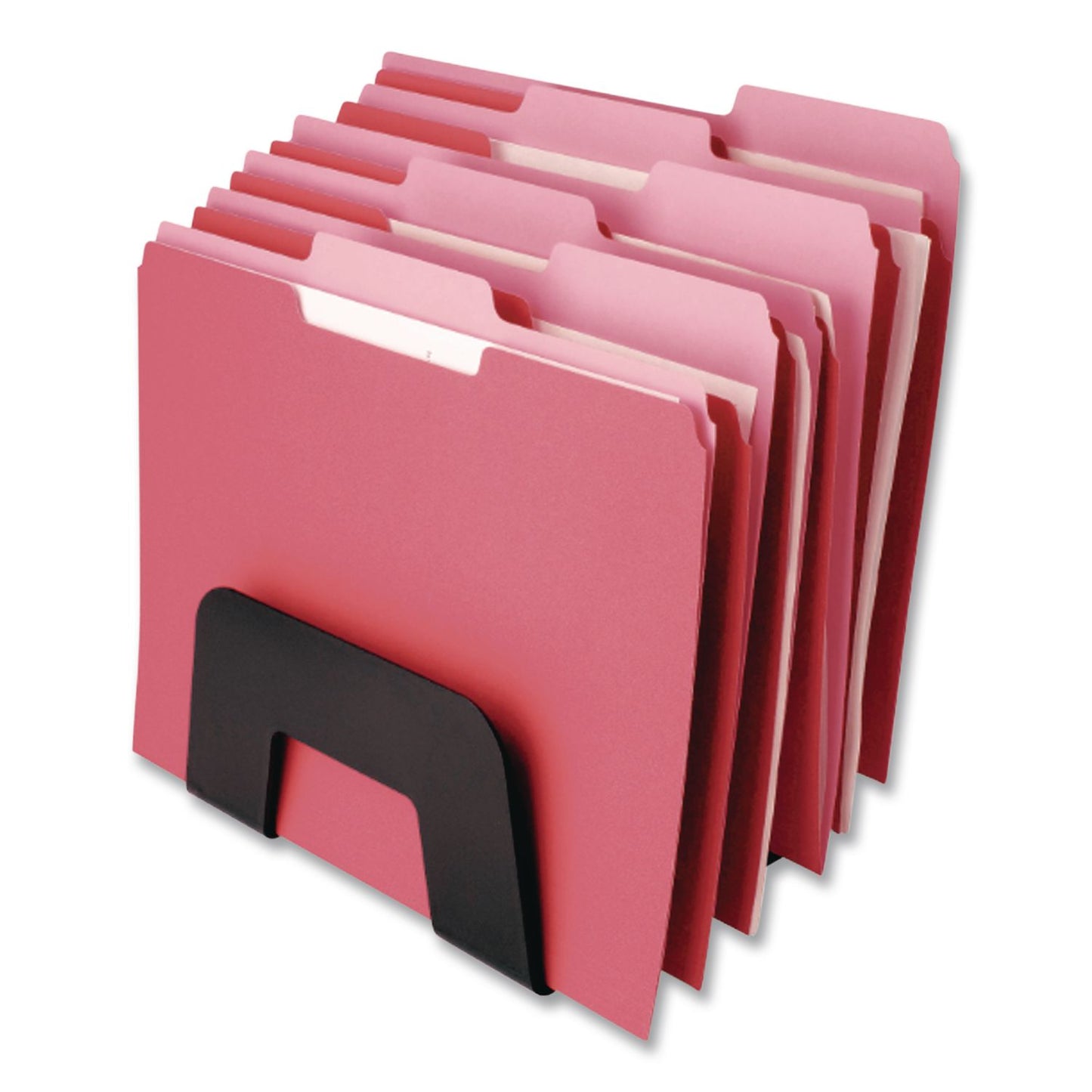 Recycled Incline Mail Sorter, 5 Sections, Envelopes, 8 X 5.5 X 6, Black
