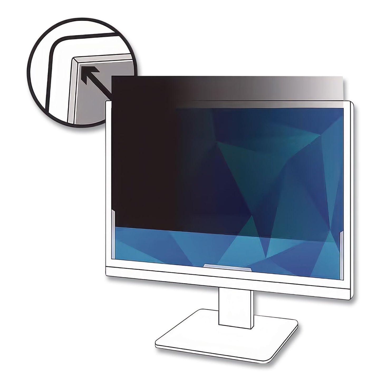 Antiglare Frameless Filters for 20" Widescreen Flat Panel Monitor, 16:9 Aspect Ratio, Black
