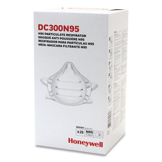 ONE-Fit N95 Single-Use Molded-Cup Particulate Respirator, One Size Fits Most, White, 10/Pack