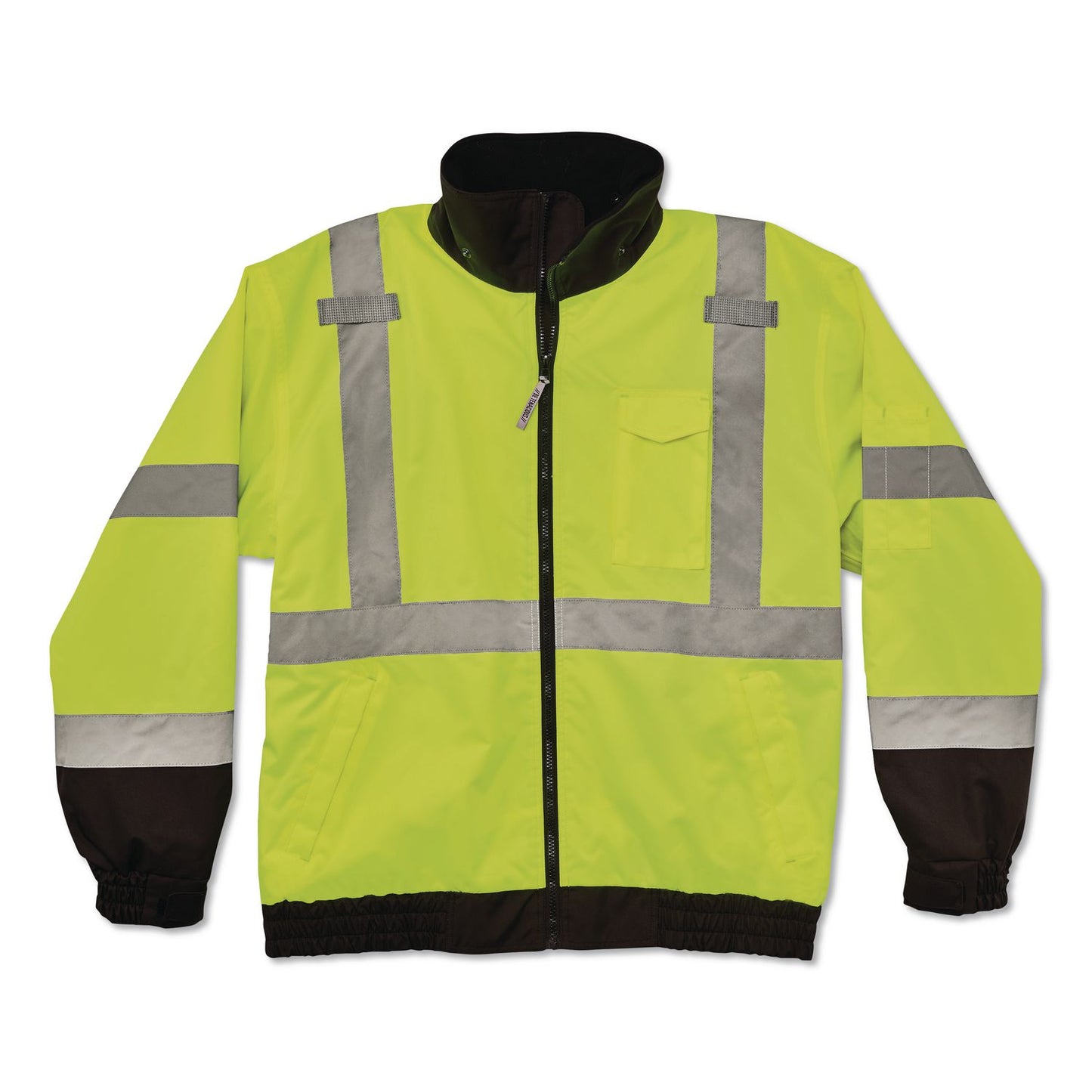 GloWear 8379 Class 3 Hi-Vis Fleece Lined Bomber Jacket, X-Small, Lime