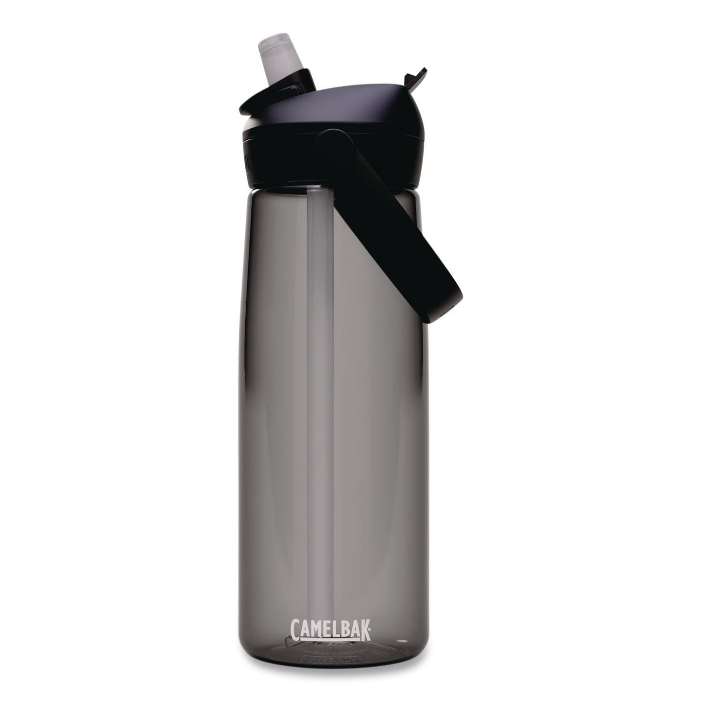 Thrive FlipStraw Plastic Water Bottle, 25 oz, Charcoal