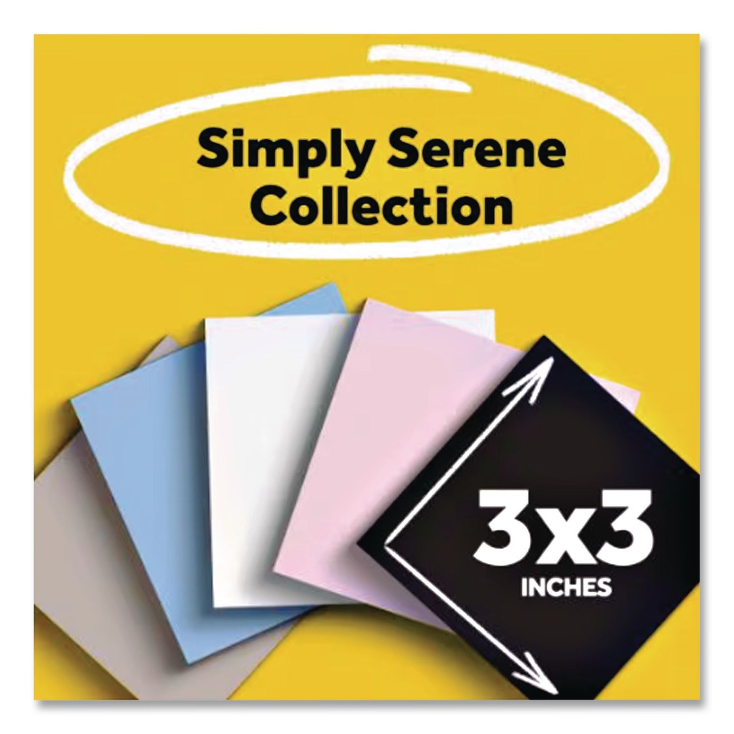 Pads in Simply Serene Colors, Unruled, 3 x 3, (2) Pads of 45 Sheets, (1) Pad of 35 Sheets, 3 Pads/Pack