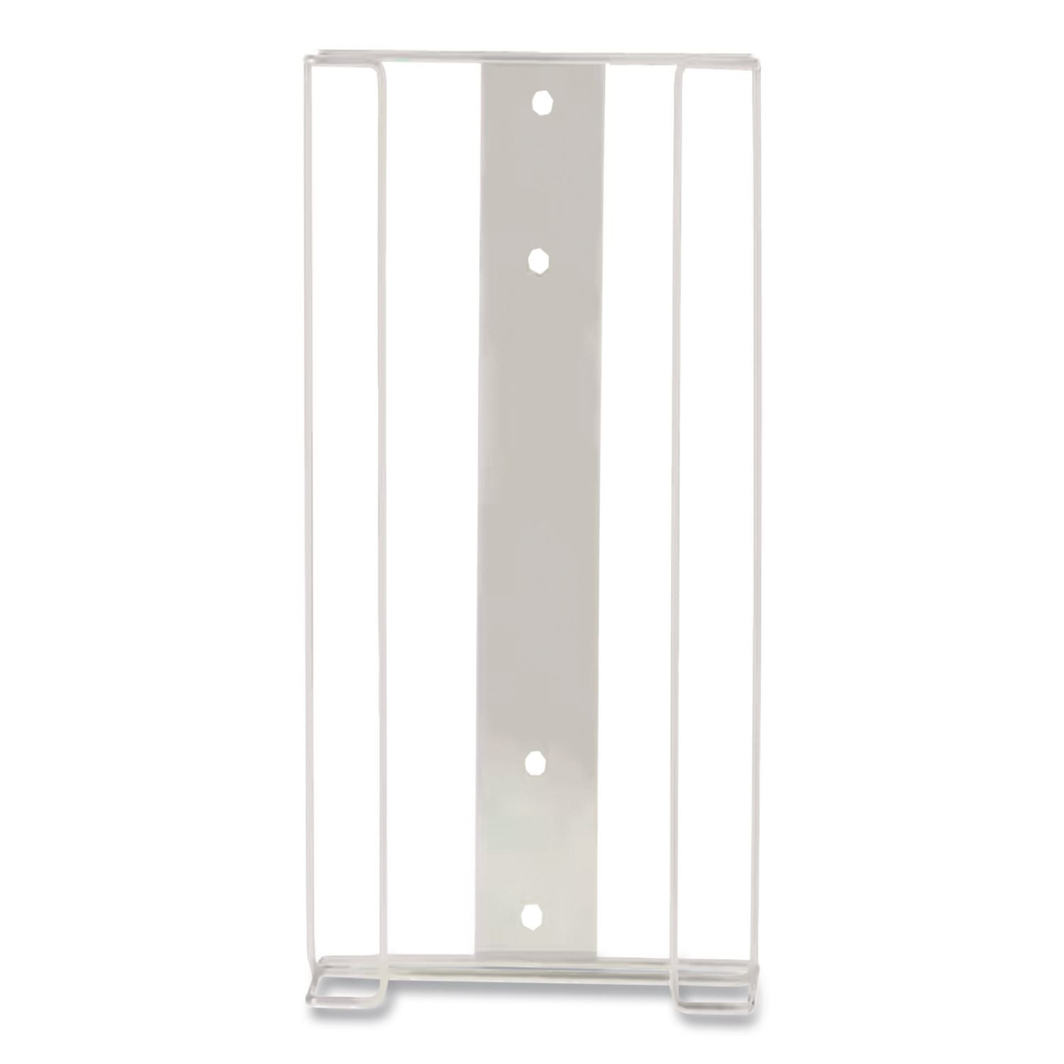 Wire Wall-Mount Glove Box Holder, 4-Box, Horizontal, Stainless Steel, White, 11 x 4 x 22