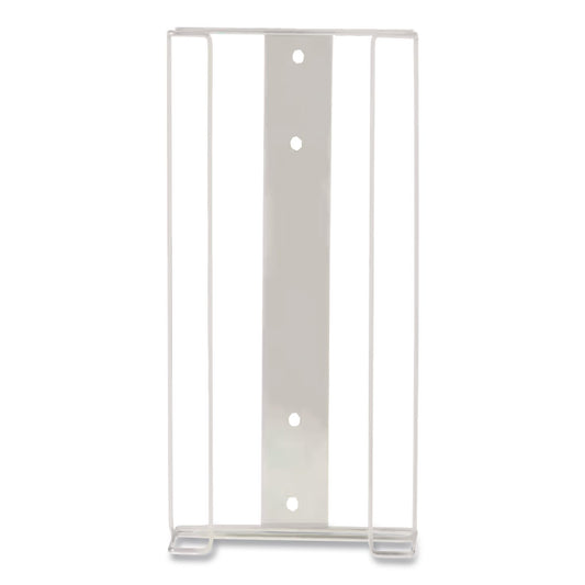 Wire Wall-Mount Glove Box Holder, 4-Box, Horizontal, Stainless Steel, White, 11 x 4 x 22