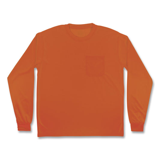 GloWear 8093 Non-Certified Essential Hi-Vis Long Sleeve T-Shirt, X-Small, Orange