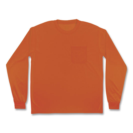 GloWear 8093 Non-Certified Essential Hi-Vis Long Sleeve T-Shirt, Small, Orange
