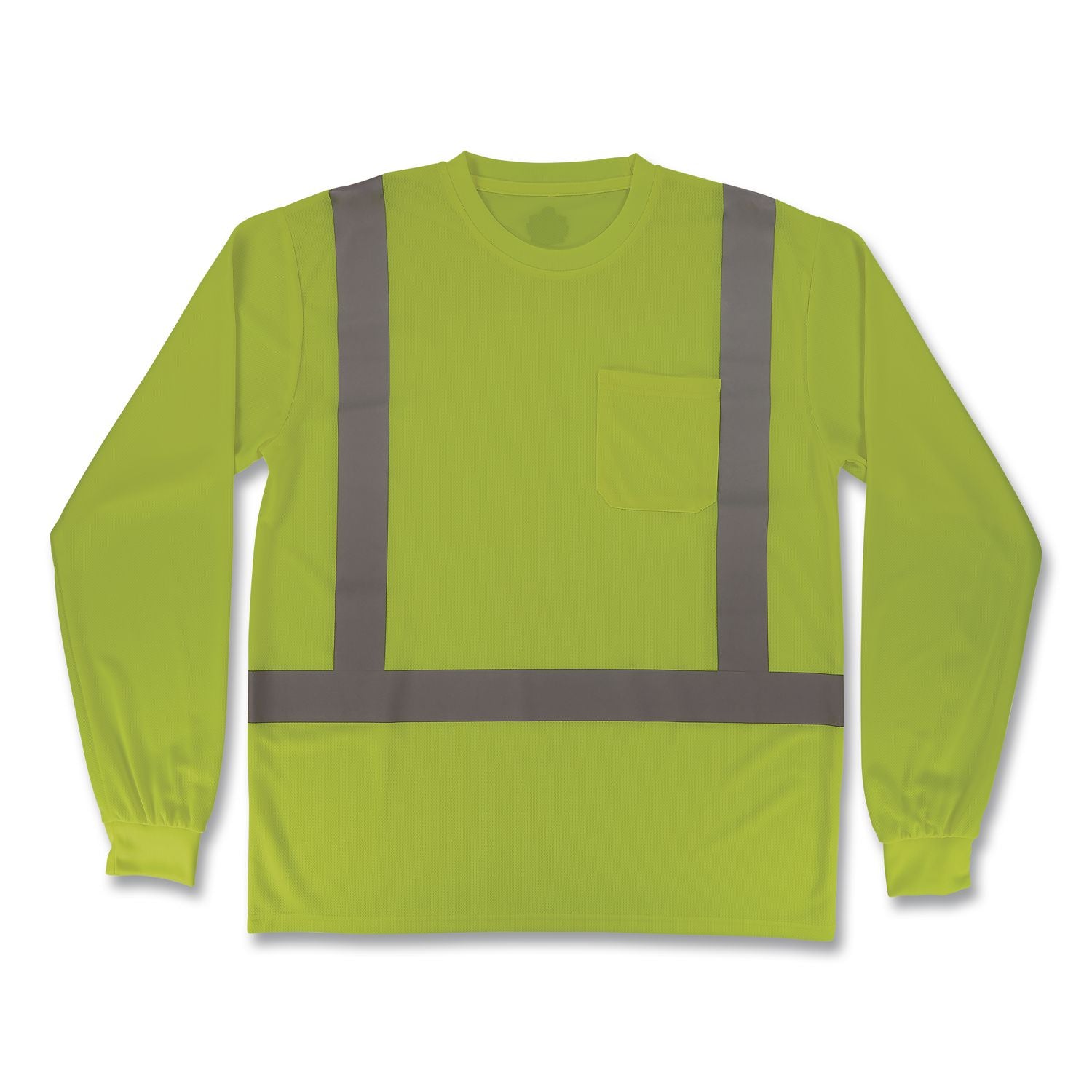 GloWear 8284 Class 2 Essential Hi-Vis Long Sleeve T-Shirt, Medium, Lime