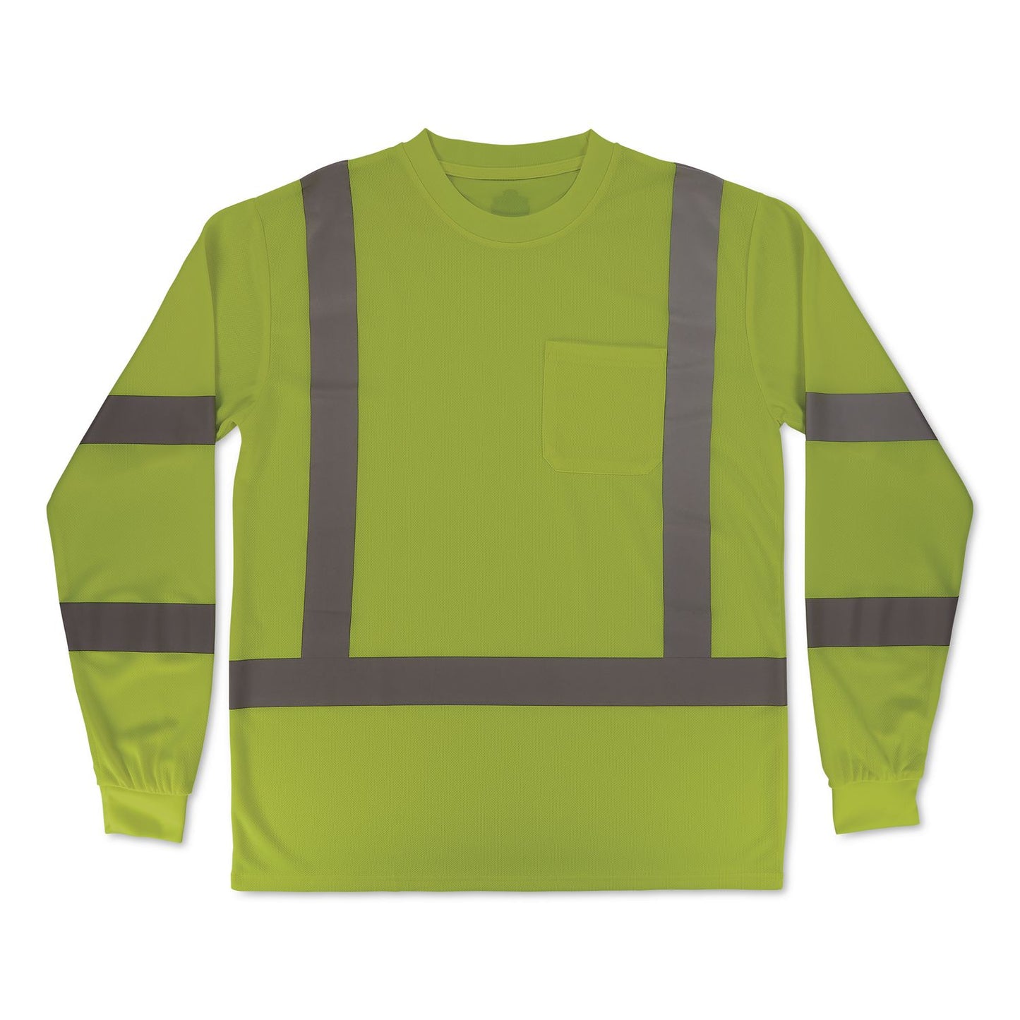 GloWear 8368 Class 3 Essential Hi-Vis Long Sleeve T-Shirt, 4X-Large, Lime