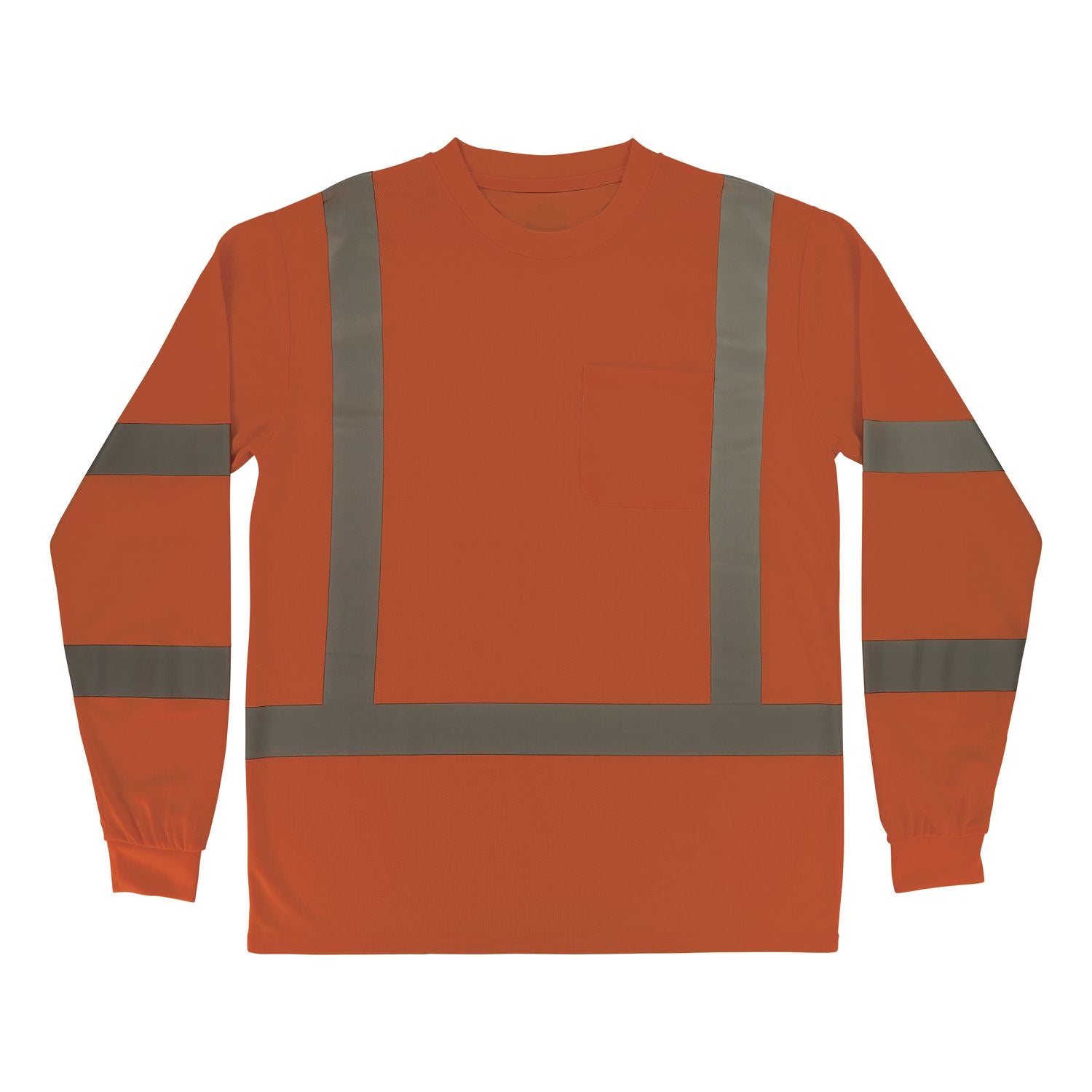 GloWear 8368 Class 3 Essential Hi-Vis Long Sleeve T-Shirt, X-Large, Orange